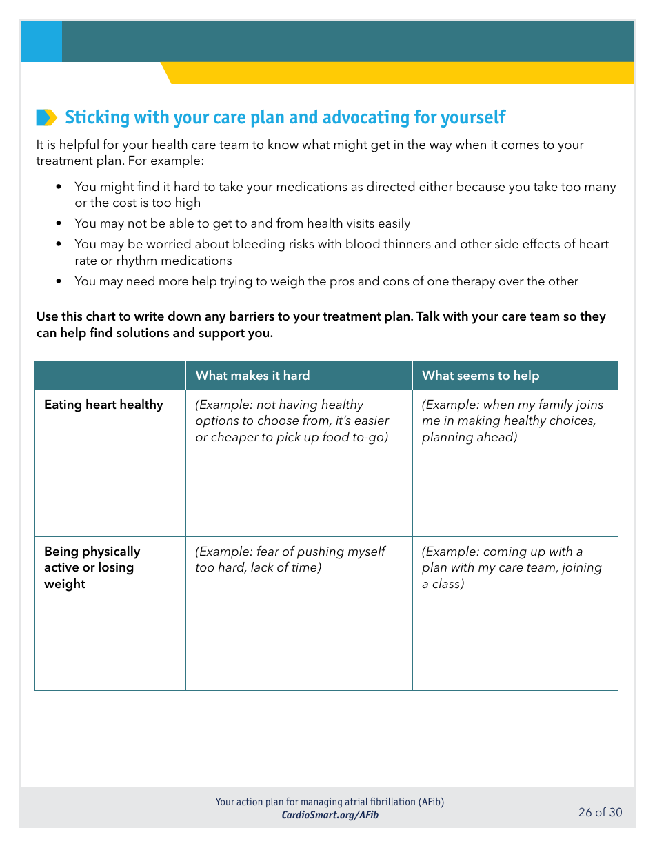 Action Plan for Managing Atrial Fibrillation (Afib) - Cardiosmart ...