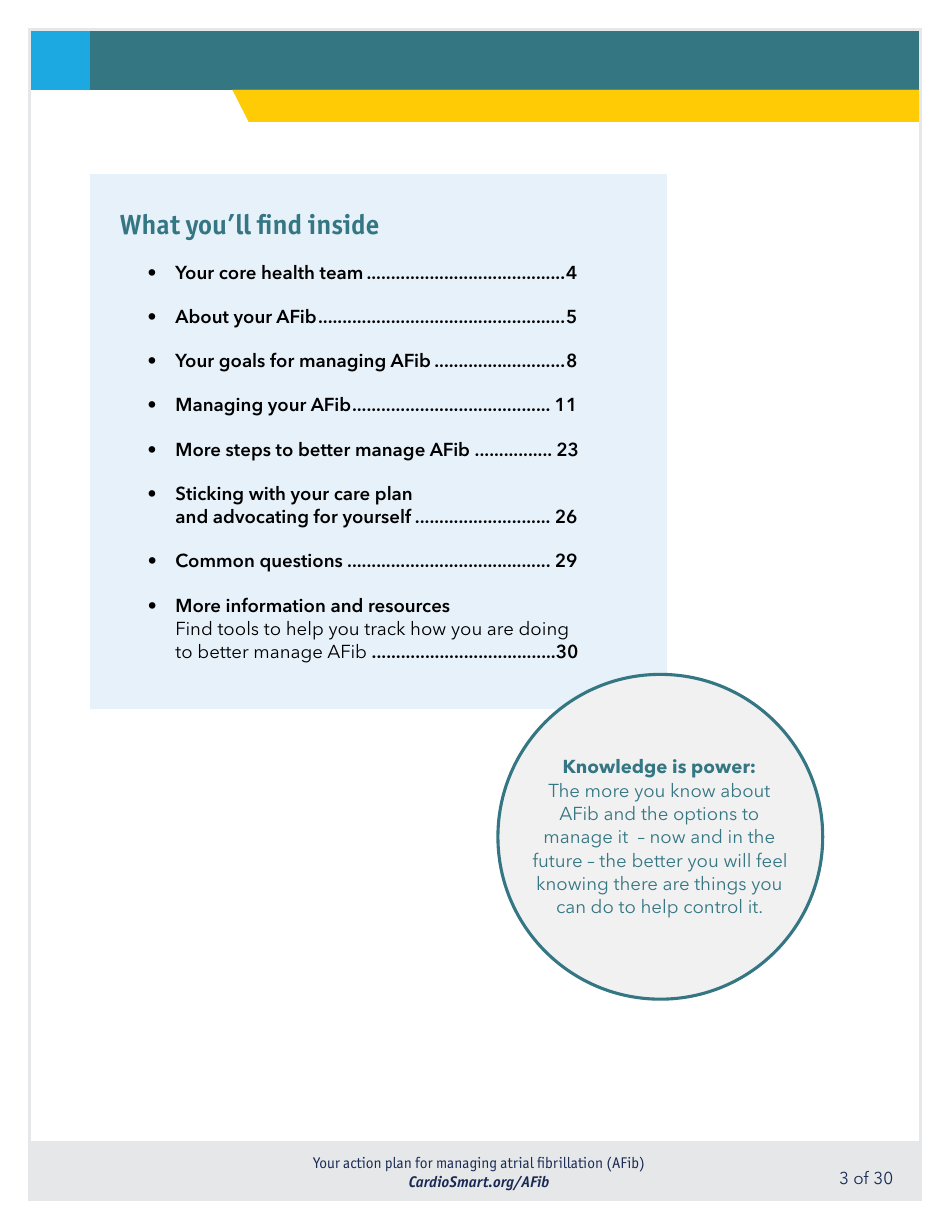 Action Plan for Managing Atrial Fibrillation (Afib) - Cardiosmart, Page 3