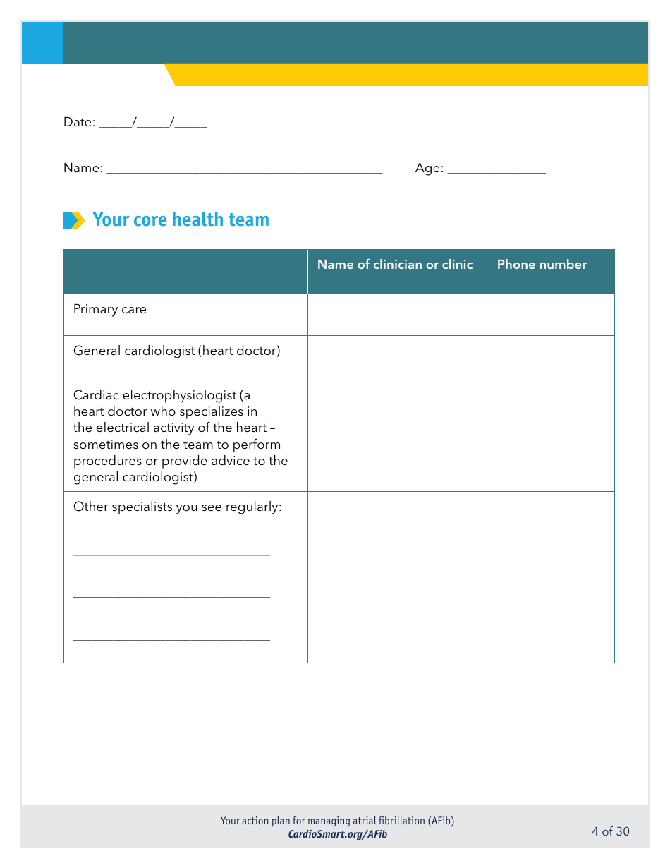 Action Plan for Managing Atrial Fibrillation (Afib) - Cardiosmart ...