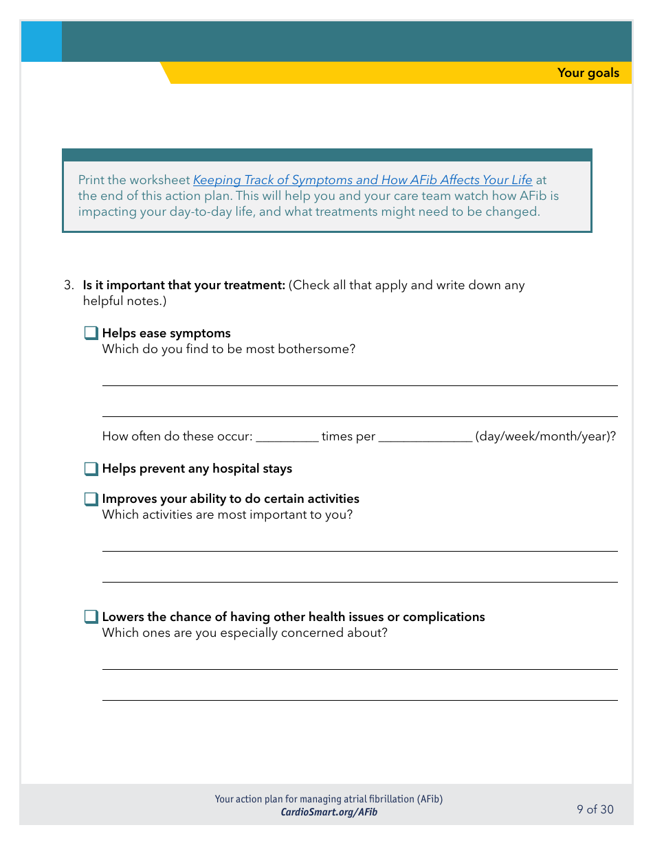 Action Plan for Managing Atrial Fibrillation (Afib) - Cardiosmart ...