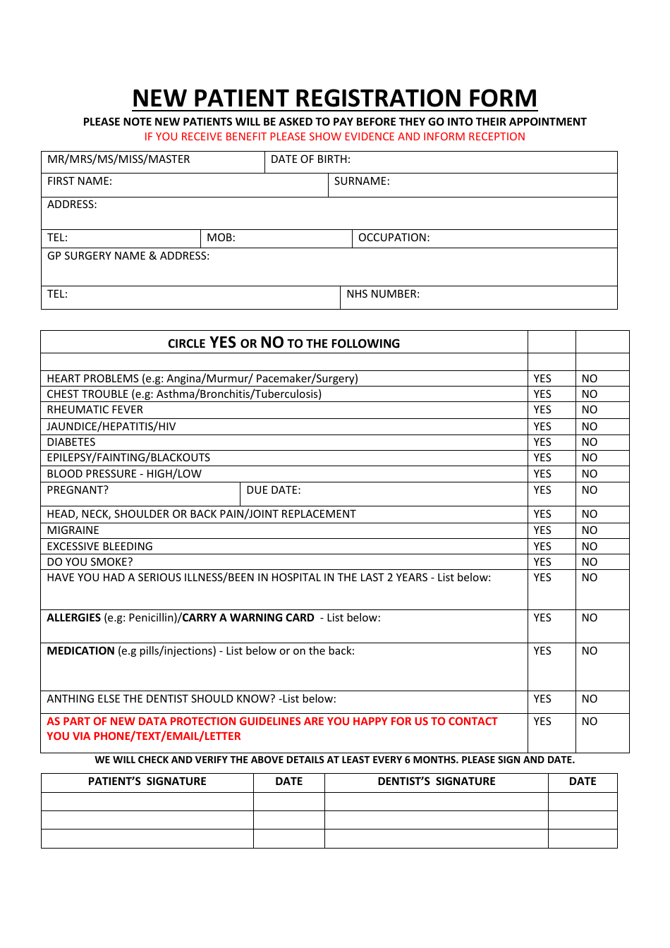 New Patient Registration Form Fill Out Sign Online And Download Pdf Templateroller 5462