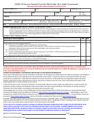 Covid-19 Vaccine Consent Form for Child Under 18 or Adult Conservatee - Oklahoma Example