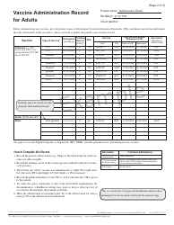 Vaccine Administration Record for Adults, Page 4