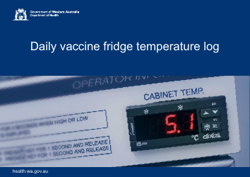 Document preview: Daily Vaccine Fridge Temperature Log - Western Australia, Australia