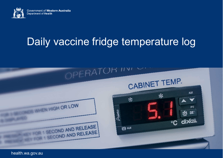 Daily Vaccine Fridge Temperature Log - Western Australia, Australia