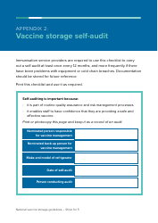 Document preview: Appendix 2 Vaccine Storage Self-audit - Australia