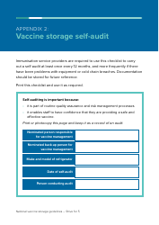 Appendix 2 Vaccine Storage Self-audit - Australia