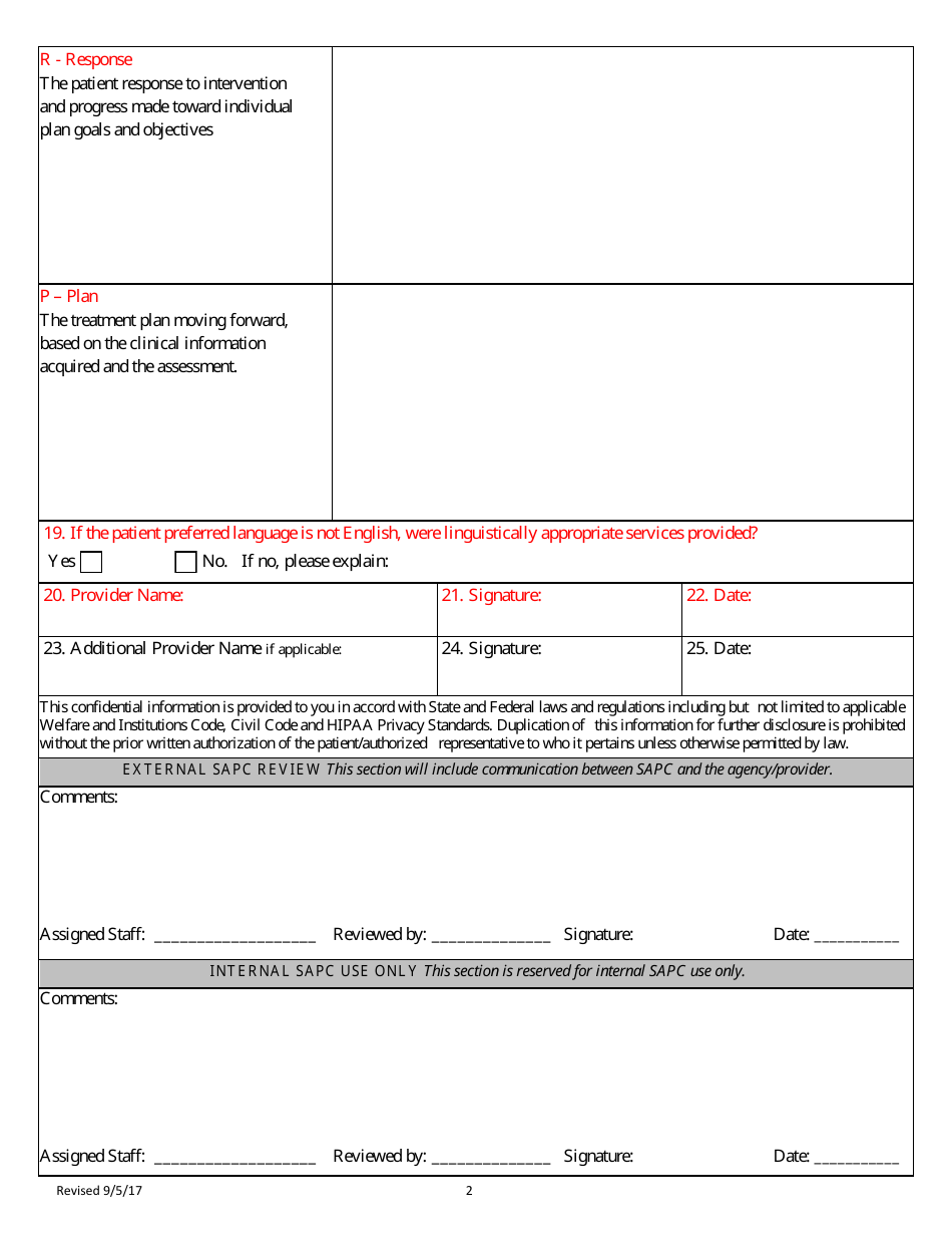 Substance Abuse Prevention and Control Progress Notes (Birp Format) - County of Los Angeles, California, Page 2