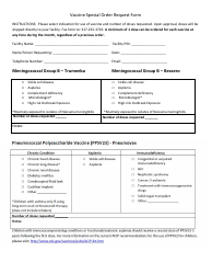 Vaccine Special Order Request Form - Indiana, Page 2