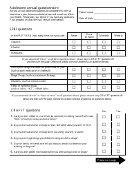 Document preview: Adolescent Annual Questionnaire