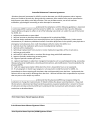 Document preview: Controlled Substances Treatment Agreement