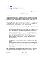 Document preview: Prescription Agreement Form - the Center for Spinal Disorders