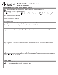 Form 18020 Residential Adult Addiction Treatment Program Application - Alberta, Canada, Page 3