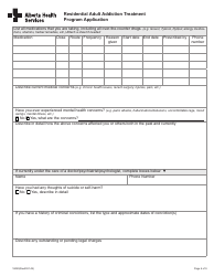 Form 18020 Residential Adult Addiction Treatment Program Application - Alberta, Canada, Page 4