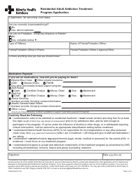 Form 18020 Residential Adult Addiction Treatment Program Application - Alberta, Canada, Page 5