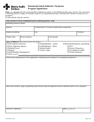 Form 18020 Residential Adult Addiction Treatment Program Application - Alberta, Canada, Page 6