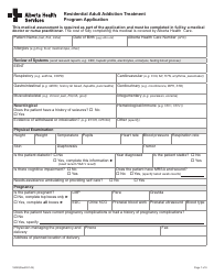 Form 18020 Residential Adult Addiction Treatment Program Application - Alberta, Canada, Page 7