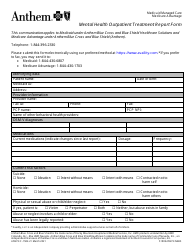 Document preview: Form ANVPEC-1582-21 Mental Health Outpatient Treatment Report Form