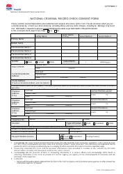 Document preview: Appendix 7 National Criminal Record Check Consent Form - New South Wales, Australia
