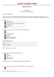 Document preview: Client Intake Form - Barbara Black