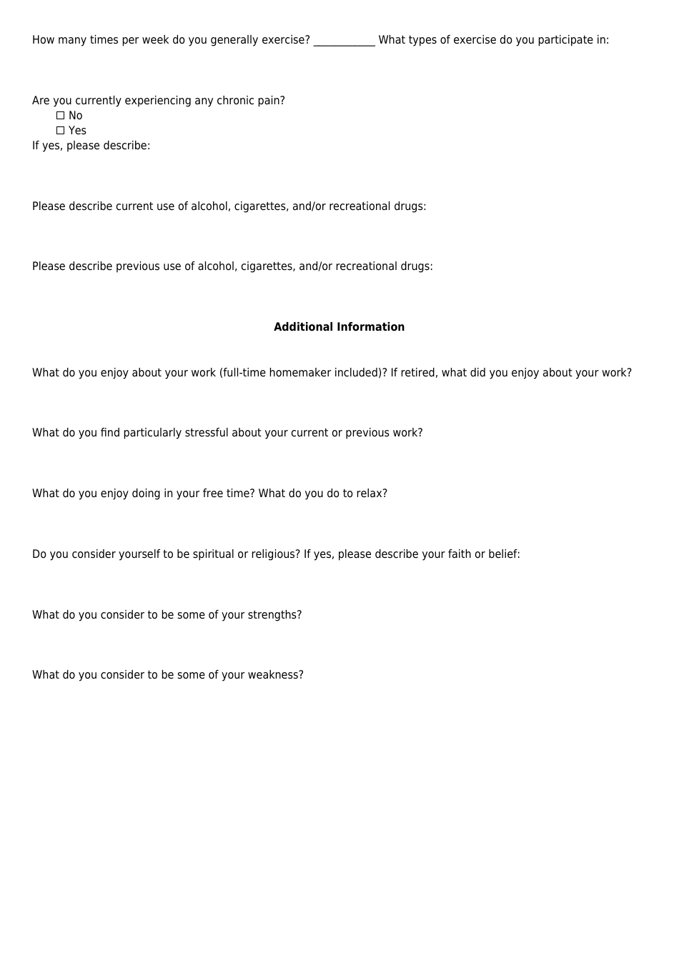 Client Intake Form - Barbara Black, Page 5