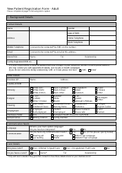 Document preview: New Patient Registration Form - Adult - United Kingdom