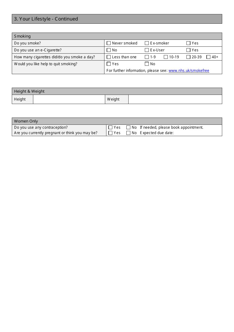 New Patient Registration Form - Adult - United Kingdom, Page 4