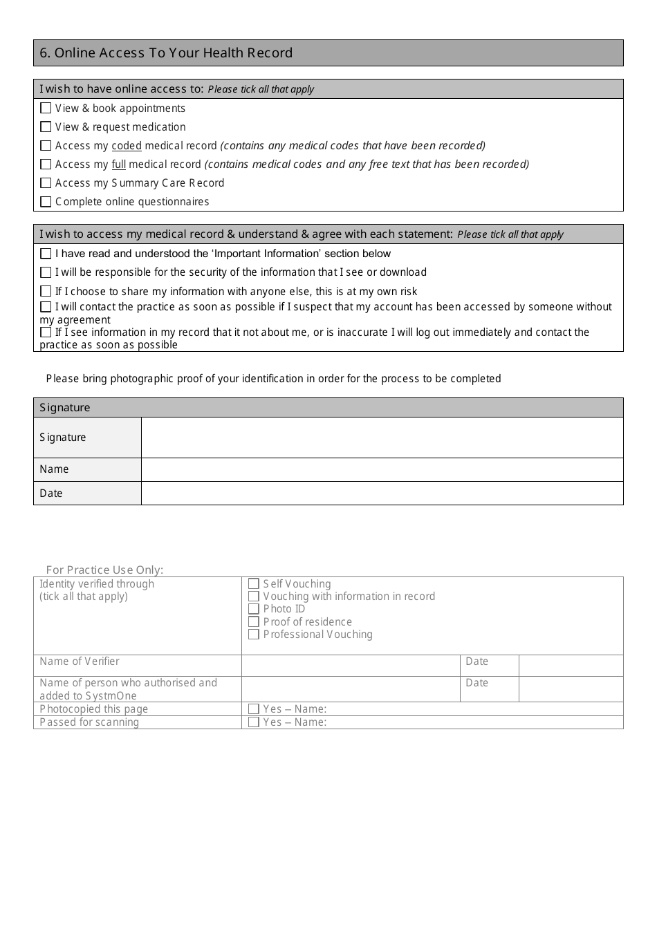 New Patient Registration Form - Adult - United Kingdom, Page 8