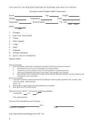 Document preview: Nursing Assistant Student Health Examination - College of the Sequoias