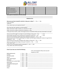 Mental Health Intake Form - All Day Family Care Clinic, Page 3
