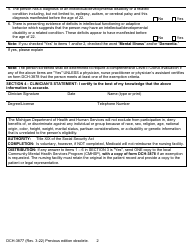 Form DCH-3877 Preadmission Screening (Pas)/Annual Resident Review (Arr) - Michigan, Page 2