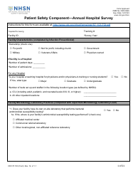 Document preview: Form CDC57.103 Patient Safety Component - Annual Hospital Survey
