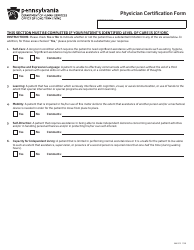 Form MA570 Physician Certification Form - Pennsylvania, Page 2