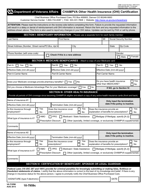 VA Form 10-7959C  Printable Pdf