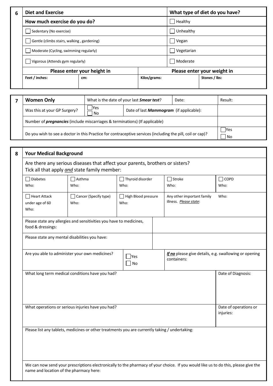 New Patient Registration Form (Adult: 16 and Over) - Dr Victoria Muir's ...