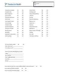Health History Form - Frederick Health, Page 3