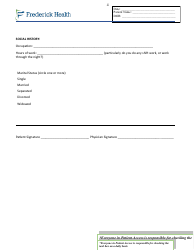 Health History Form - Frederick Health, Page 4