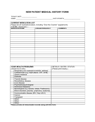 Document preview: New Patient Medical History Form