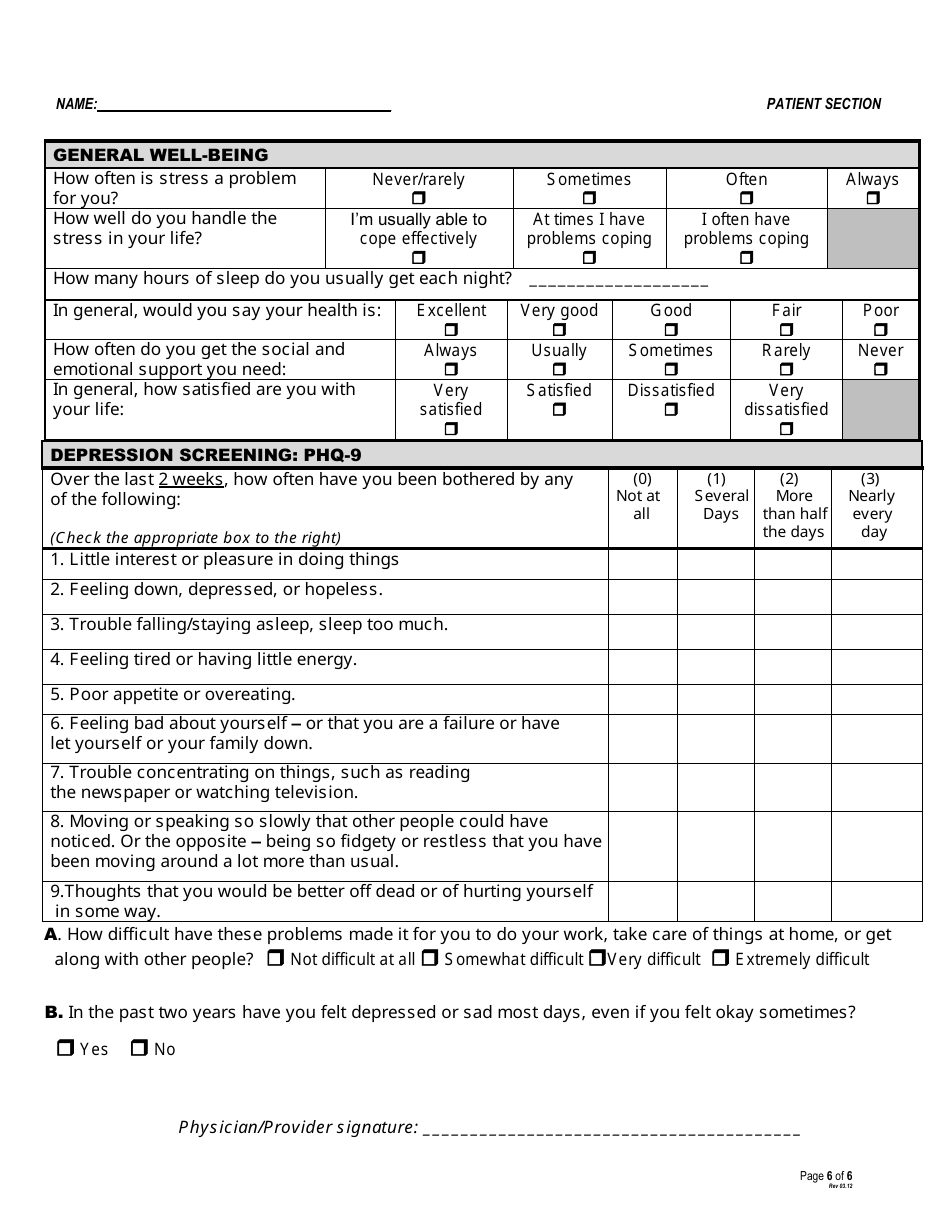 Medicare Wellness Visit Patient Questionnaire Download Printable Pdf Templateroller 5781