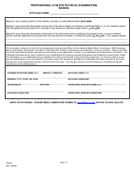 Form PA016 Professional Athlete Physical Examination - Boxing - California, Page 3