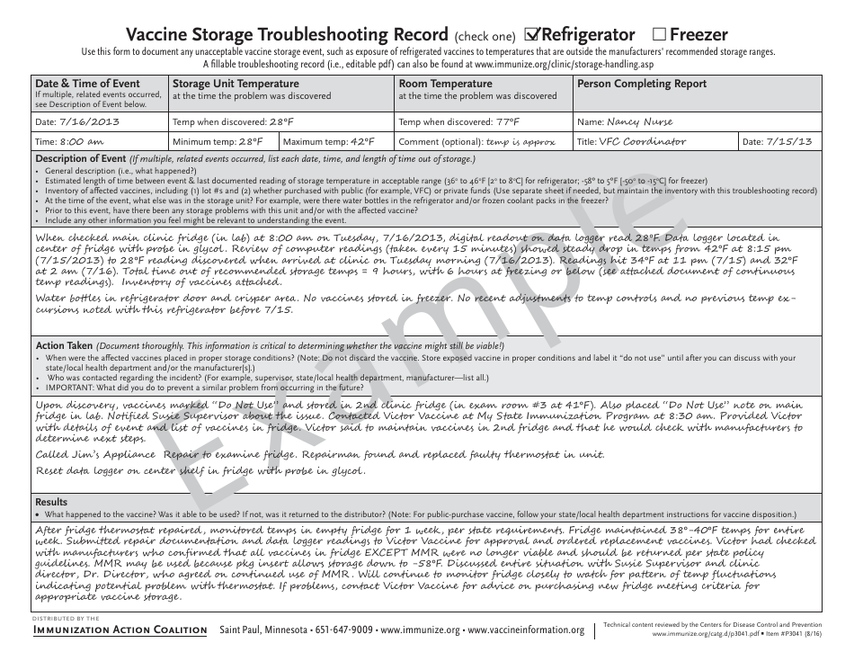 Temperature Log for Refrigerator - Fahrenheit, Page 5