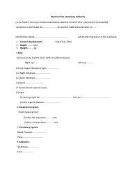 Form O Medical Examination Format - India, Page 2