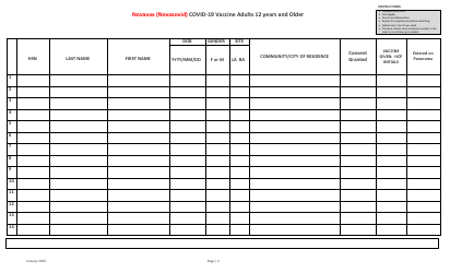 Novavax (Novaxovid) Covid-19 Vaccine Registration Form - 12 Years and Older - Saskatchewan, Canada, Page 2