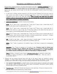 Arizona State Immunization Requirements: Birth to 5 Years of Age - Childcare and Preschool - Arizona, Page 2