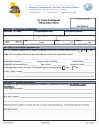 Pro-Debut Participant Information Sheet - California