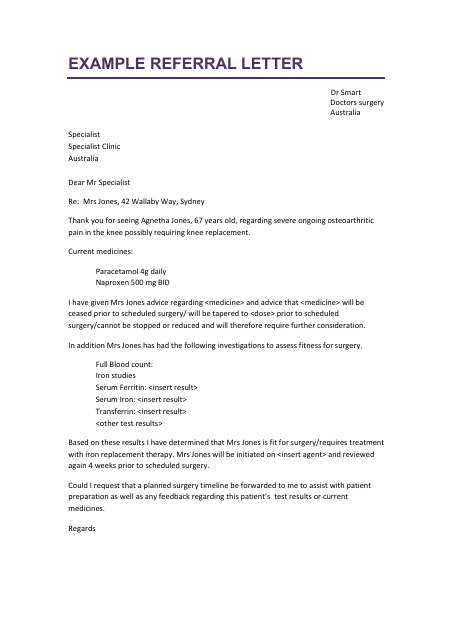 Example Referral Letter