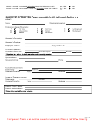 Registration/Admission Worksheet - Hilo Medical Center, Page 2