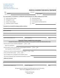 Document preview: Medical Clearance for Dental Treatment - Allison & Associates