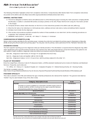 Dental Claim Form - American Dental Association, Page 2