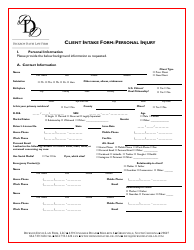 Document preview: Law Firm Client Intake Form: Personal Injury - Dickson Davis Law Firm